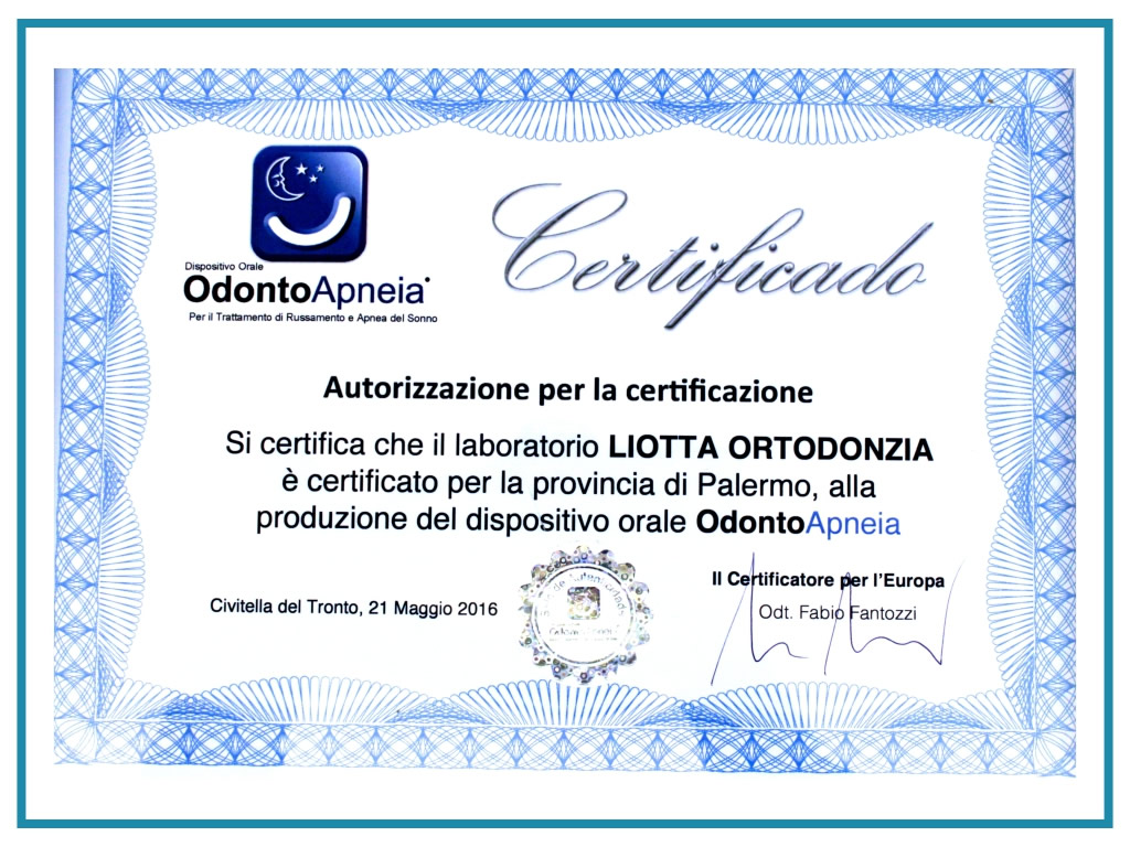 Certificazione di produzione dispositivi antirussamento